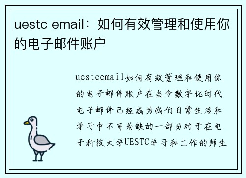 uestc email：如何有效管理和使用你的电子邮件账户